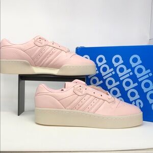 Adidas Rivalry Lux Low IF7183 Ivory Sandy Pink Men’s Leather Sneakers -Size 10.5